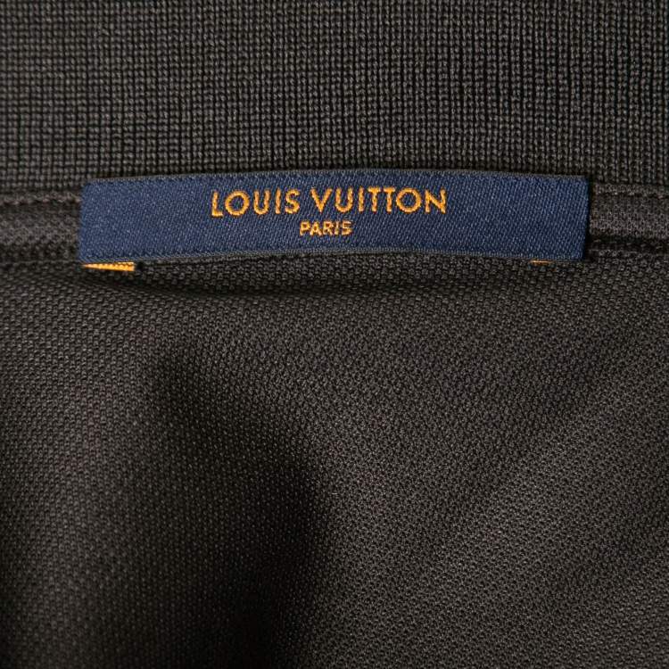 Pre Owned Louis Vuitton Black Cotton Polo T Shirt S
