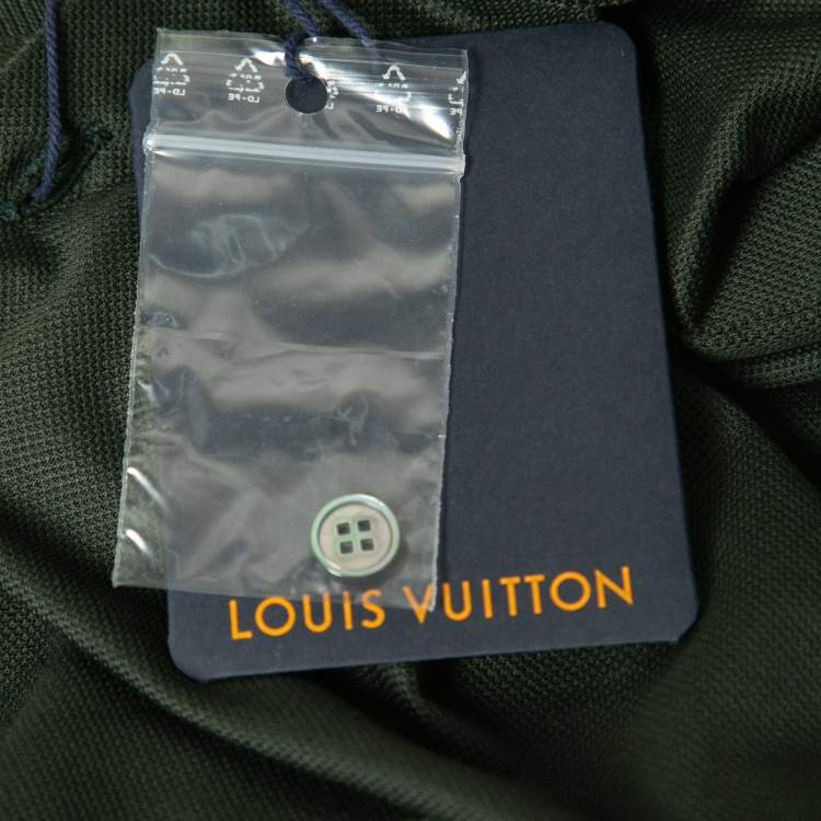 Pre Owned Louis Vuitton Green Cotton Polo T Shirt XS