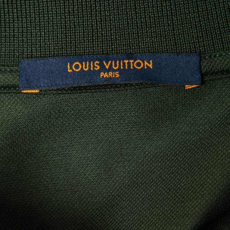 Pre Owned Louis Vuitton Green Cotton Polo T Shirt XS