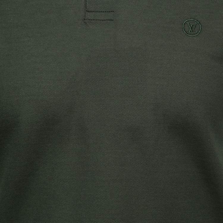 Pre Owned Louis Vuitton Green Cotton Polo T Shirt XS
