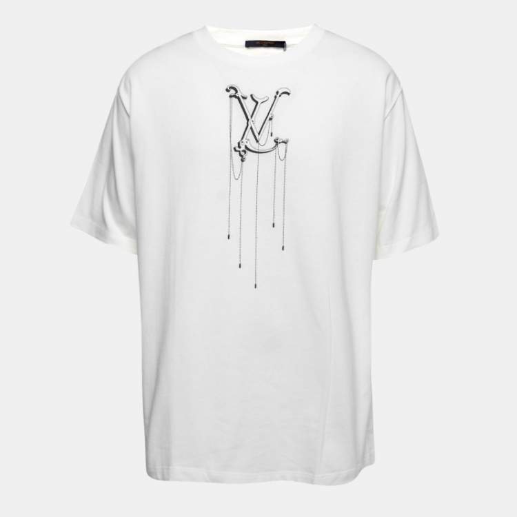 Louis Vuitton Printed Cotton T-Shirt Milk White. Size XL