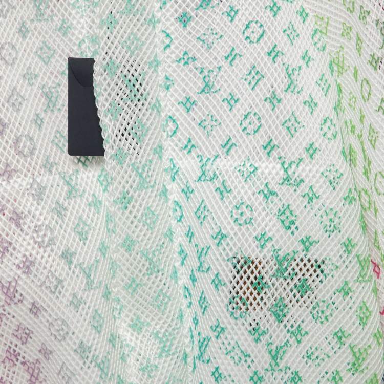 Pre Owned Louis Vuitton White Monogram Gradient Mesh Jacket XL