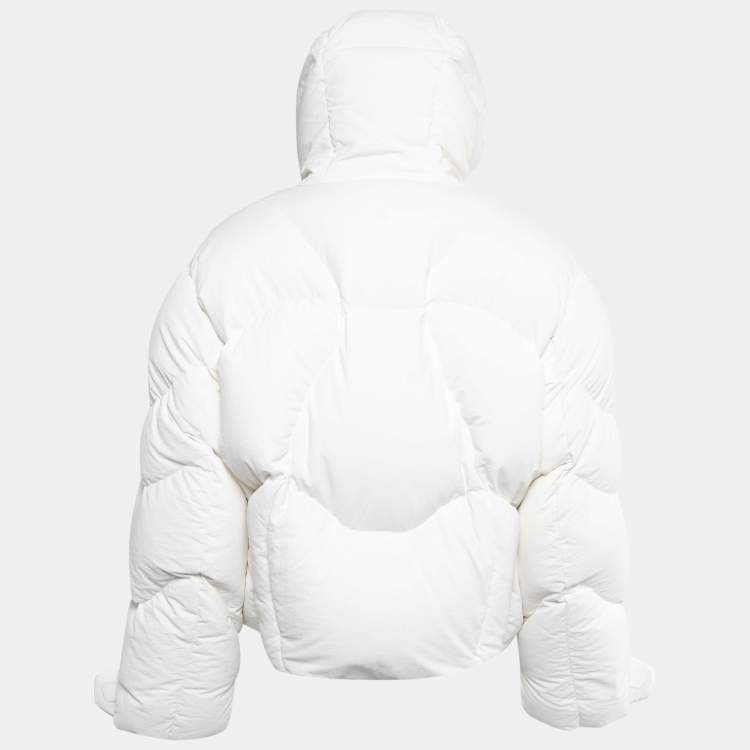 Louis Vuitton White Down Cropped Rave Puffer Jacket L