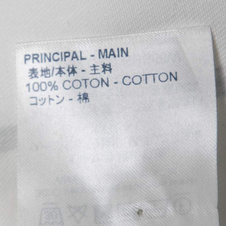 Pre Owned Louis Vuitton White New Walkers Print Cotton DNA Collar Shirt L