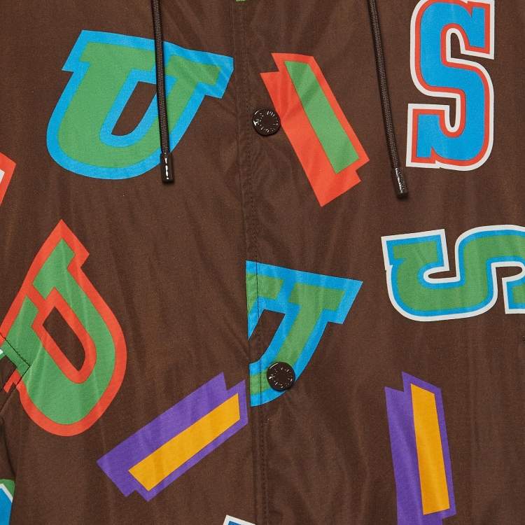 مملوكة مسبقًا  Louis Vuitton X NBA Multicolor Letters Print Nylon Hooded Jacket XXL