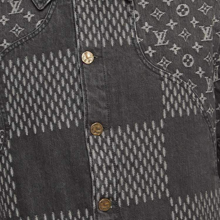 Pre Owned Louis Vuitton Virgil Abloh X Nigo Grey Monogram Denim Jacket L
