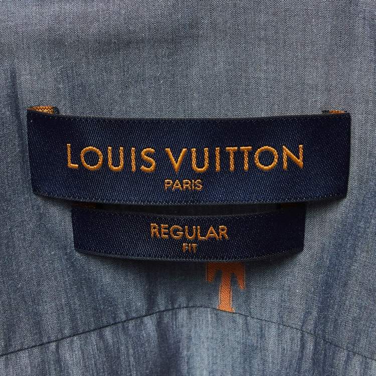 Pre Owned Louis Vuitton Grey Alphabet Embroidered Cotton Shirt XS
