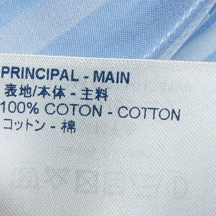 Pre Owned Louis Vuitton Blue Striped Cotton Regular Fit Shirt XL