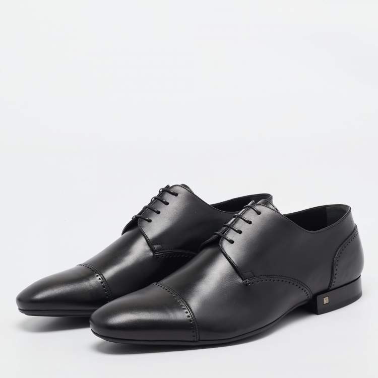 Pre Owned Louis Vuitton Black Leather Oxfords Size 43