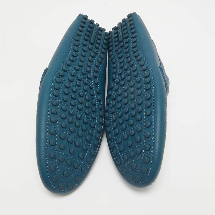 مملوكة مسبقًا Louis Vuitton Blue Leather Hockenheim Slip on Loafers Size 40