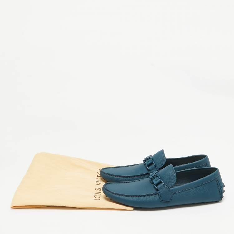 مملوكة مسبقًا Louis Vuitton Blue Leather Hockenheim Slip on Loafers Size 40