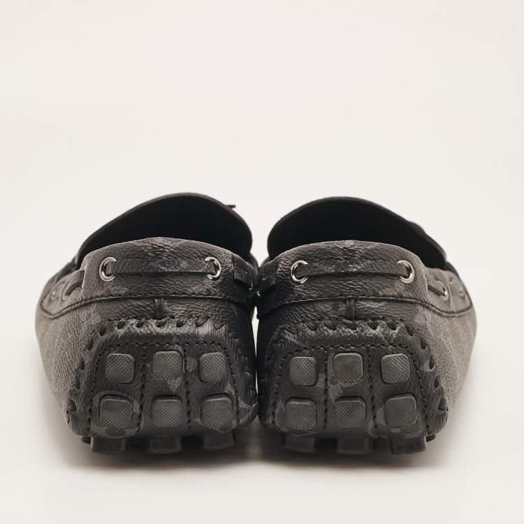 Pre Owned Louis Vuitton Black Monogram Canvas Arizona Loafers Size 43.5