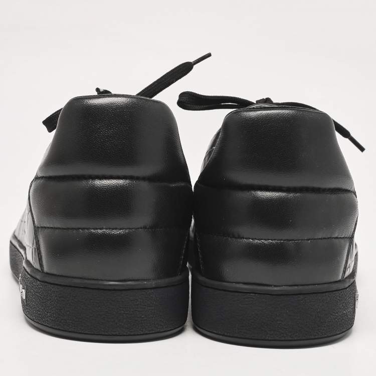 Pre Owned Louis Vuitton Black Crocodile Leather Frontrow Lace Up Sneakers Size 44