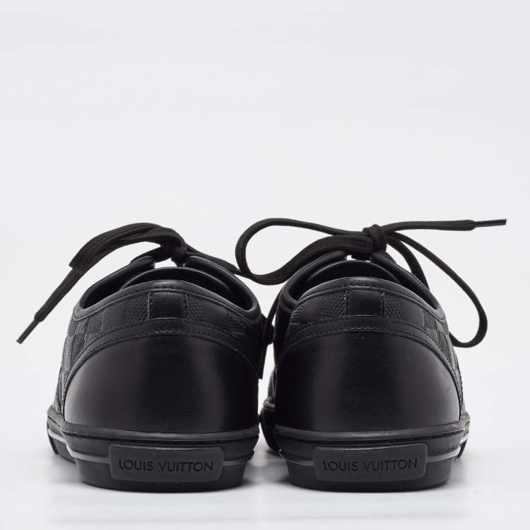 Pre Owned Louis Vuitton Black Damier Infini Leather Low Top Sneakers Size 40.5