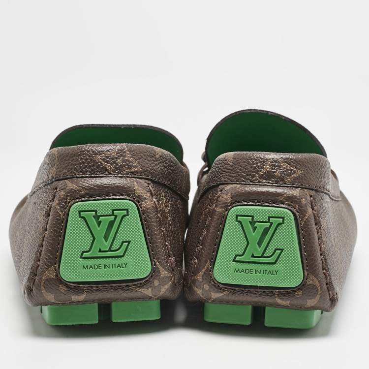 Pre Owned Louis Vuitton Monogram Canvas Driver Loafers Size 43