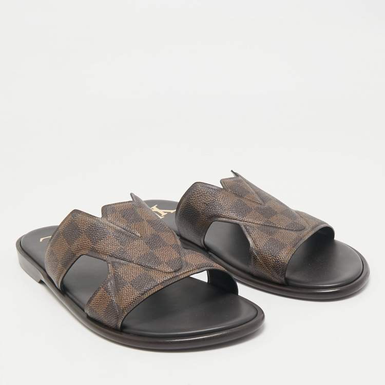 Pre Owned Louis Vuitton Damier Ebene Canvas LV Oasis Mules Size 43