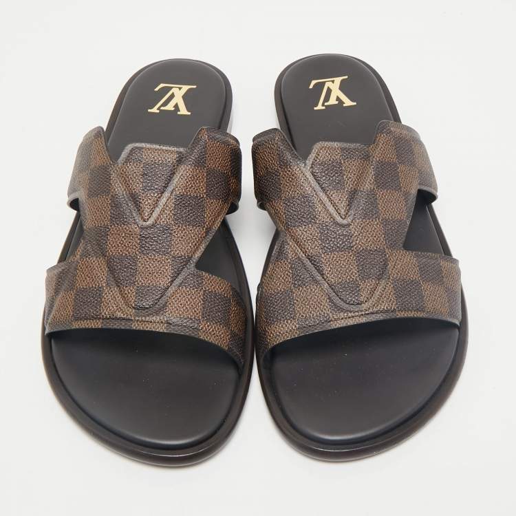 Pre Owned Louis Vuitton Damier Ebene Canvas LV Oasis Mules Size 43