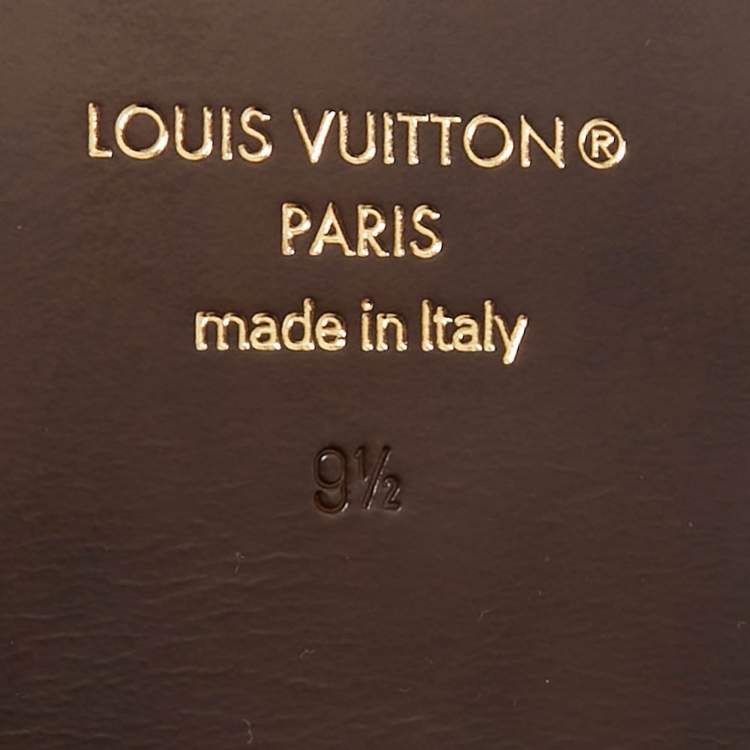 Pre Owned Louis Vuitton Green Leather LV Oasis Slide Sandals Size 43.5