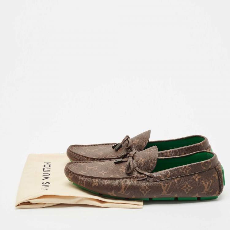 Pre Owned Louis Vuitton Monogram Canvas LV Driver Loafers Size 43