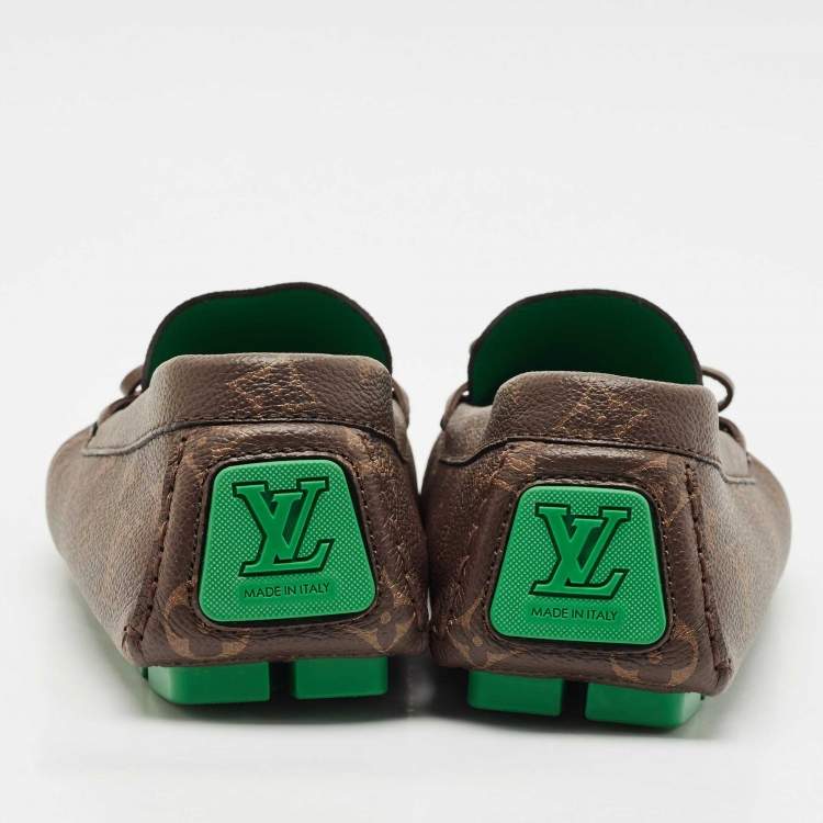 Pre Owned Louis Vuitton Monogram Canvas LV Driver Loafers Size 43