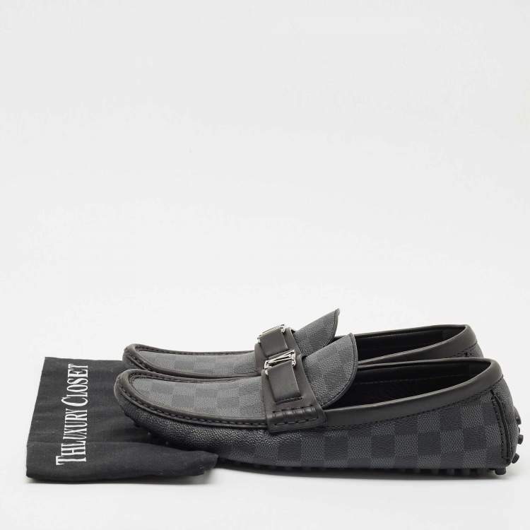 Pre Owned Louis Vuitton Damier Graphite Canvas Hockenheim Loafers Size 43