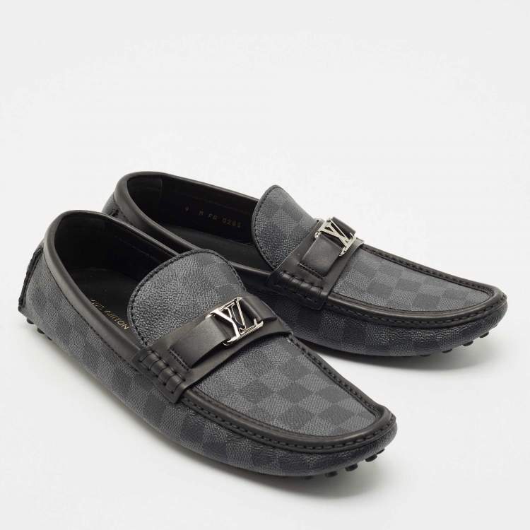 Pre Owned Louis Vuitton Damier Graphite Canvas Hockenheim Loafers Size 43