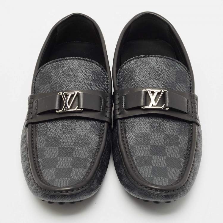 Pre Owned Louis Vuitton Damier Graphite Canvas Hockenheim Loafers Size 43
