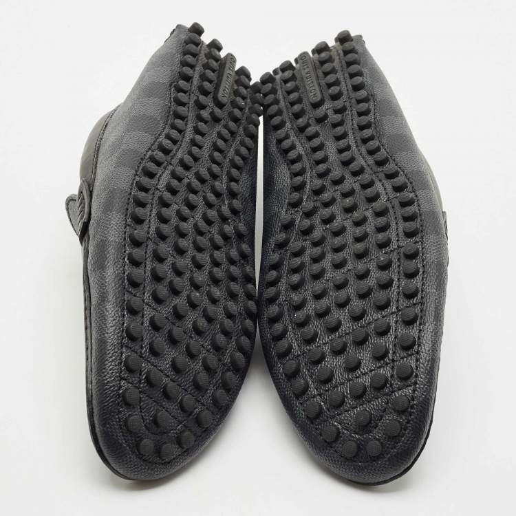 Pre Owned Louis Vuitton Damier Graphite Canvas Hockenheim Loafers Size 43