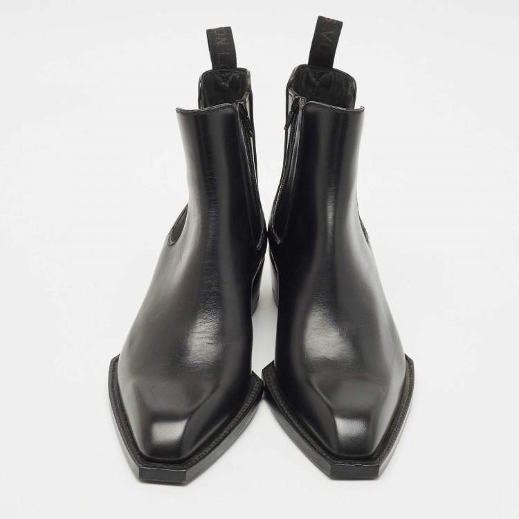 Pre Owned Louis Vuitton Black Leather Chelsea Ankle Boots Size 41