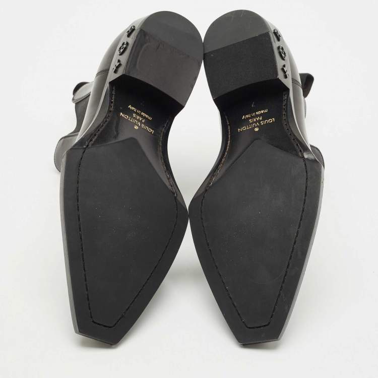 Pre Owned Louis Vuitton Black Leather Chelsea Ankle Boots Size 41