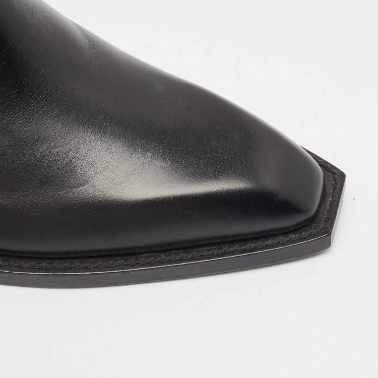 Pre Owned Louis Vuitton Black Leather Chelsea Ankle Boots Size 41