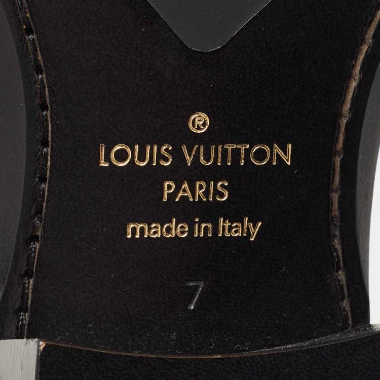 Pre Owned Louis Vuitton Black Leather Chelsea Ankle Boots Size 41