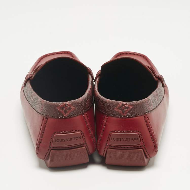 Pre Owned Louis Vuitton Red Leather Monte Carlo Loafers Size 41