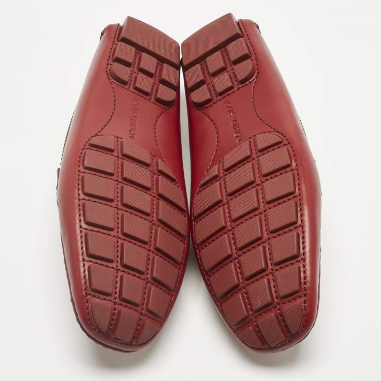 Pre Owned Louis Vuitton Red Leather Monte Carlo Loafers Size 41