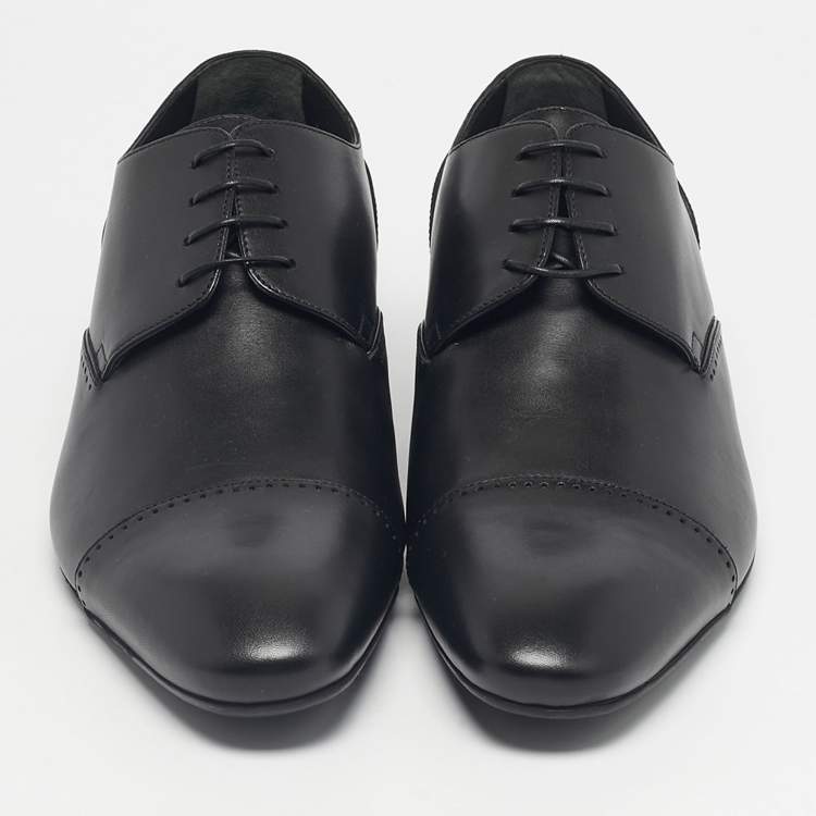 Pre Owned Louis Vuitton Black Leather Lace Up Derby Size 43