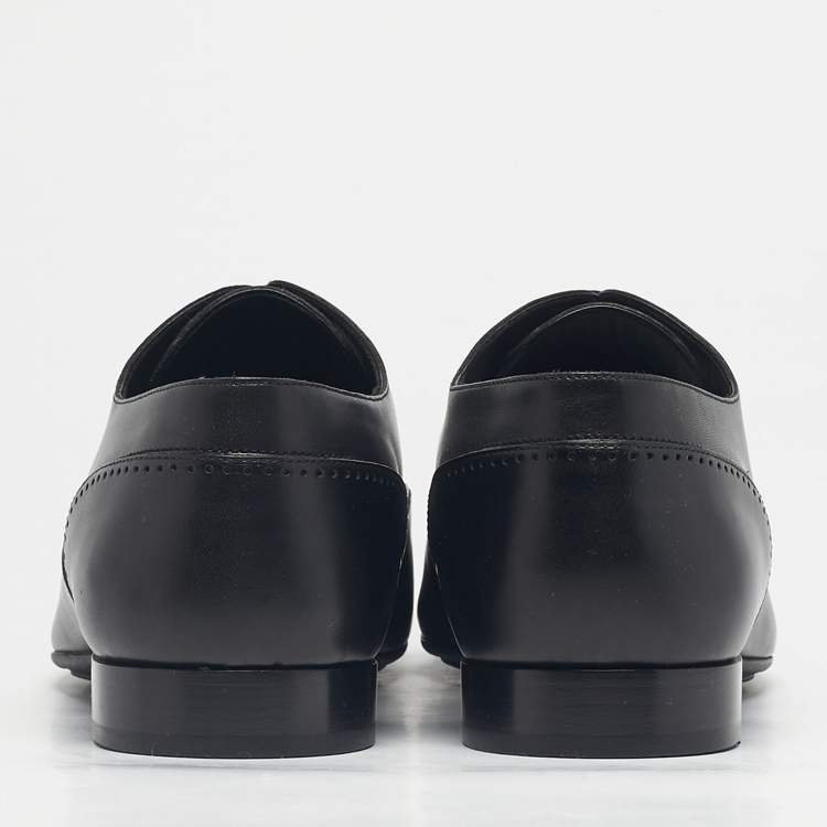 Pre Owned Louis Vuitton Black Leather Lace Up Derby Size 43