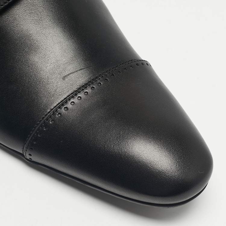 Pre Owned Louis Vuitton Black Leather Lace Up Derby Size 43