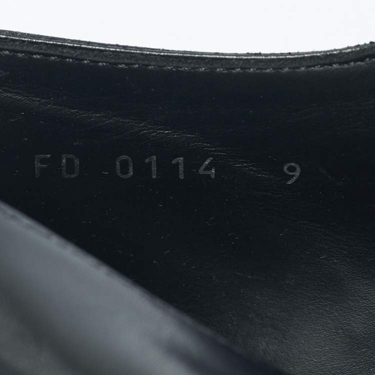 Pre Owned Louis Vuitton Black Leather Lace Up Derby Size 43