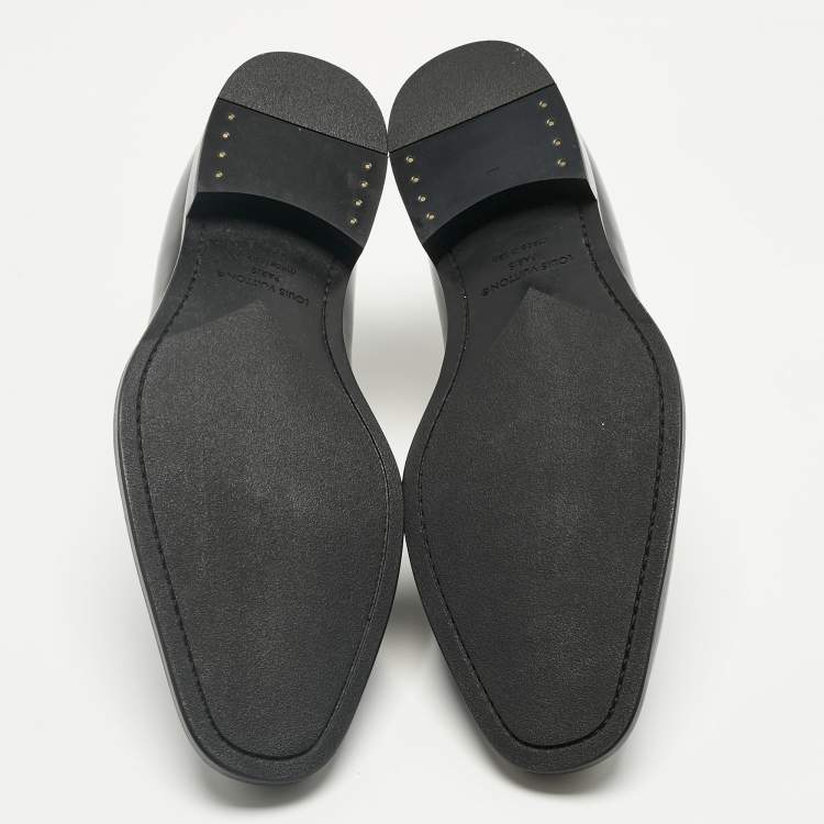 مملوكة مسبقًا Louis Vuitton Black Damier Leather Haussmann Derby Size 42.5