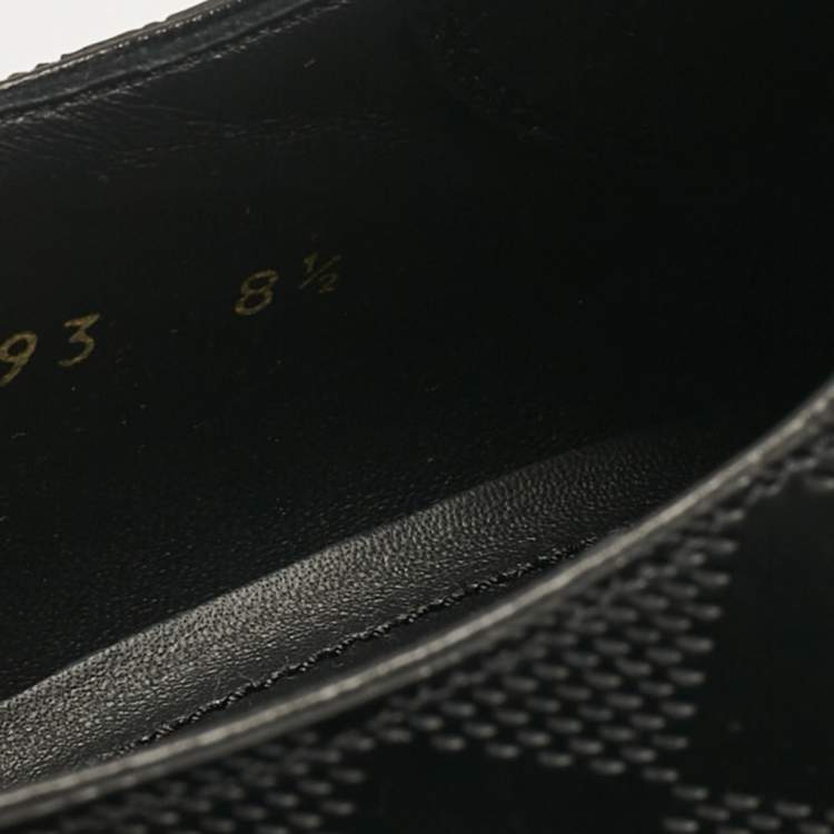 مملوكة مسبقًا Louis Vuitton Black Damier Leather Haussmann Derby Size 42.5