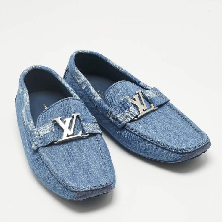 Pre Owned Louis Vuitton Blue Denim Monte Carlo Loafers Size 41