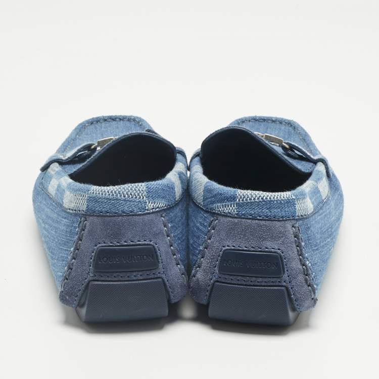 Pre Owned Louis Vuitton Blue Denim Monte Carlo Loafers Size 41