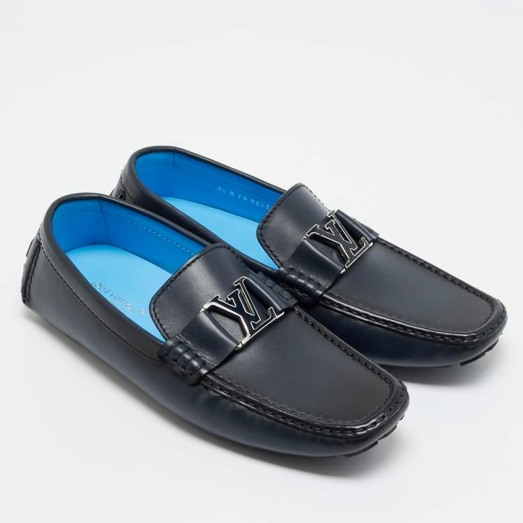 Pre Owned Louis Vuitton Monte Carlo Size 43.5 Black Leather Loafers