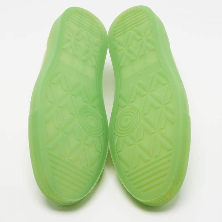 Pre Owned Louis Vuitton Tattoo Size 43 Green Monogram Canvas and Suede Low Top Sneakers