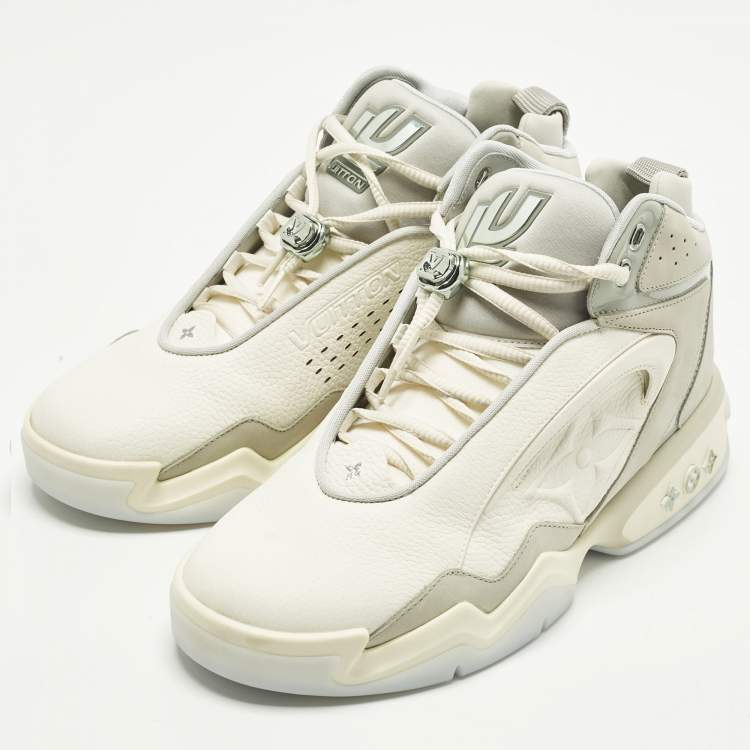 Pre Owned Louis Vuitton Trainer 2 Size 43 Tricolor Leather and Nubuck Leather High Top Sneakers