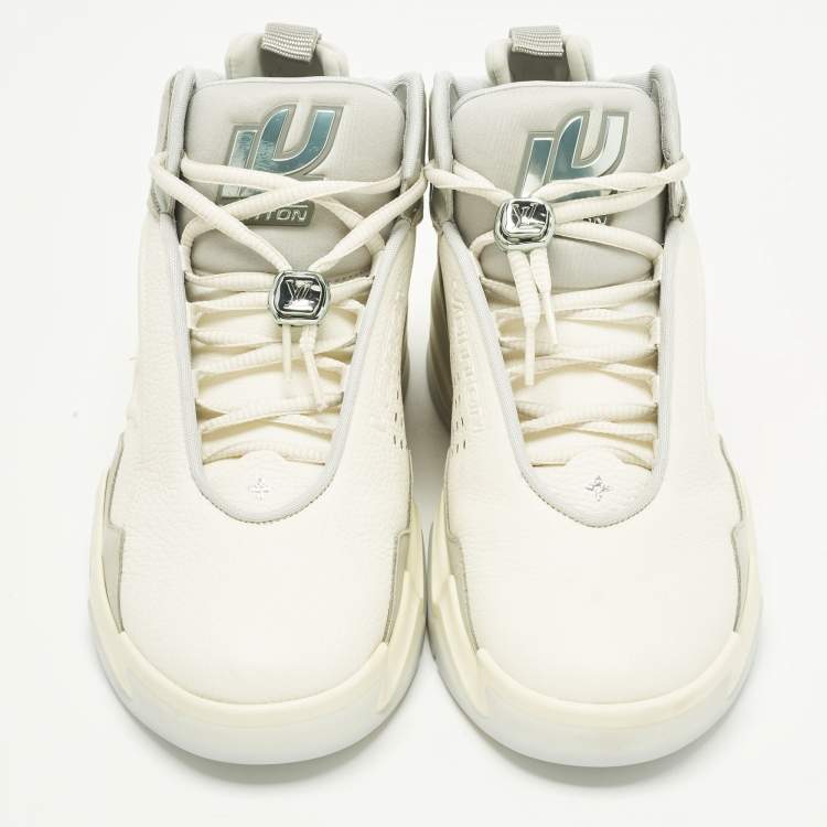 Pre Owned Louis Vuitton Trainer 2 Size 43 Tricolor Leather and Nubuck Leather High Top Sneakers
