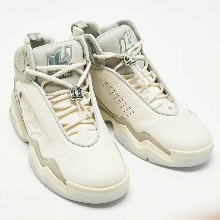 Pre Owned Louis Vuitton Trainer 2 Size 43 Tricolor Leather and Nubuck Leather High Top Sneakers