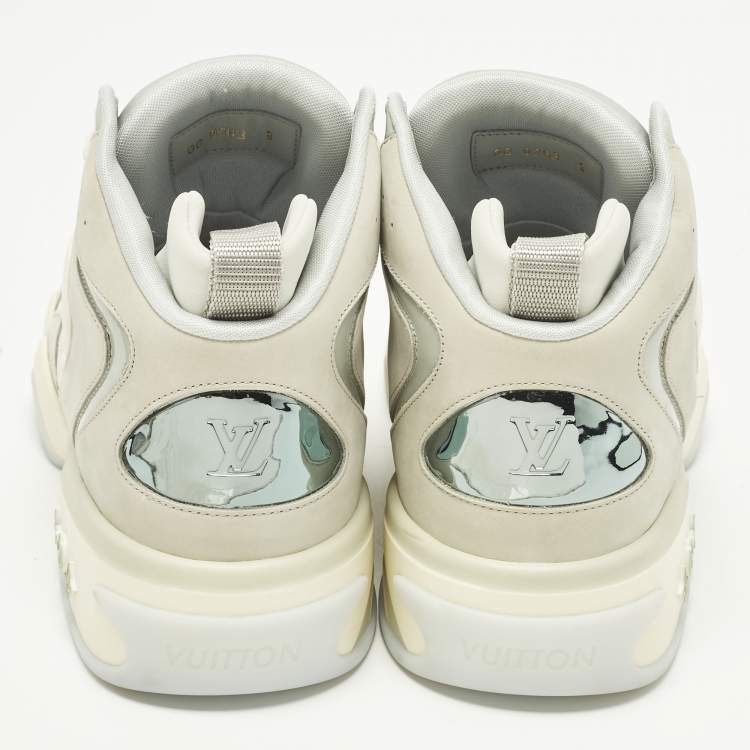 Pre Owned Louis Vuitton Trainer 2 Size 43 Tricolor Leather and Nubuck Leather High Top Sneakers