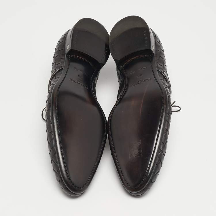 مملوكة مسبقًا Louis Vuitton Cary Size 42.5 Brown Woven Leather Derby