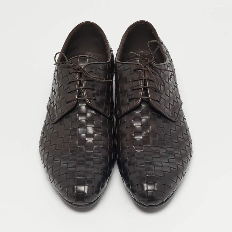 مملوكة مسبقًا Louis Vuitton Cary Size 42.5 Brown Woven Leather Derby